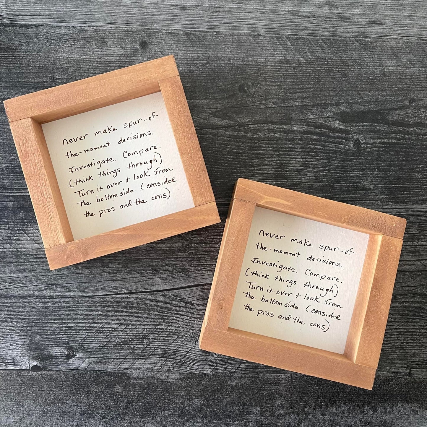 Engraved Handwriting Sign