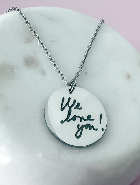 Handwriting Necklace – 25mm Charm