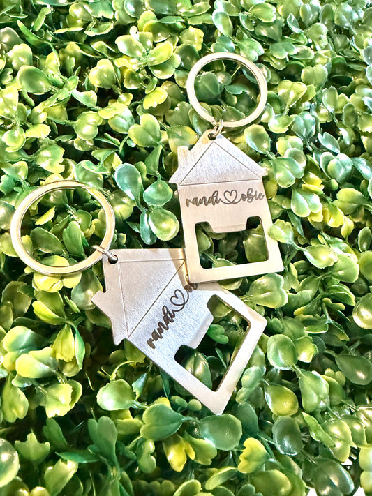 Personalized House Bottle Opener Keychain